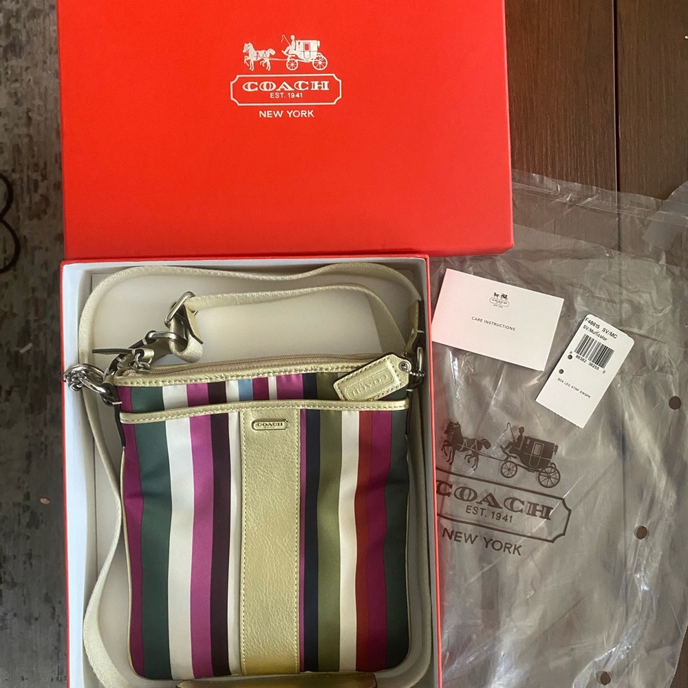 Coach Multicolor Stripe Crossbody Bag